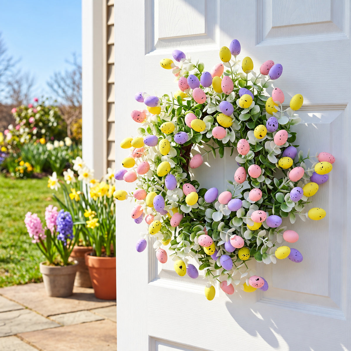 Pastel Speckled Easter Egg Wreath