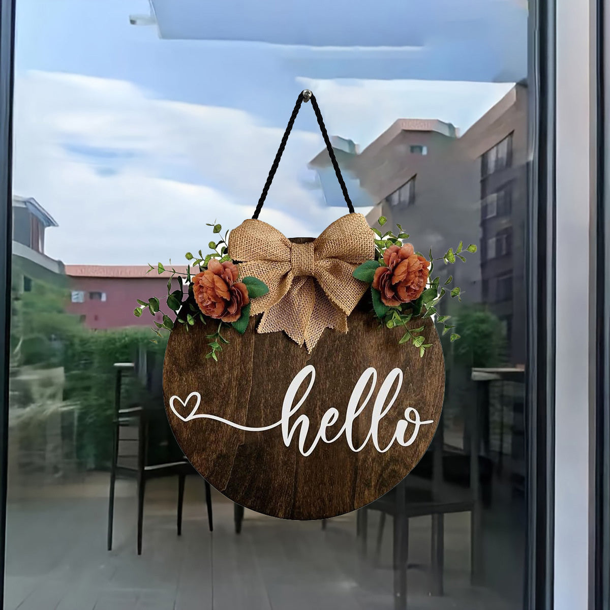Rustic Floral Wood Door Sign Collection
