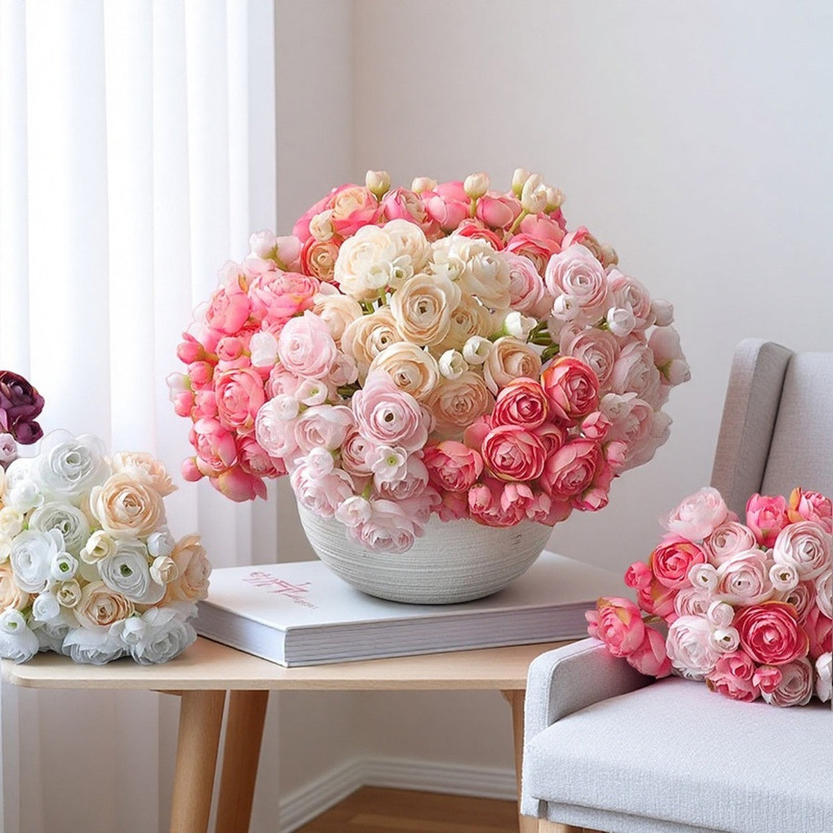 EVERIVELLE Artificial Lotus Bridal Bouquet