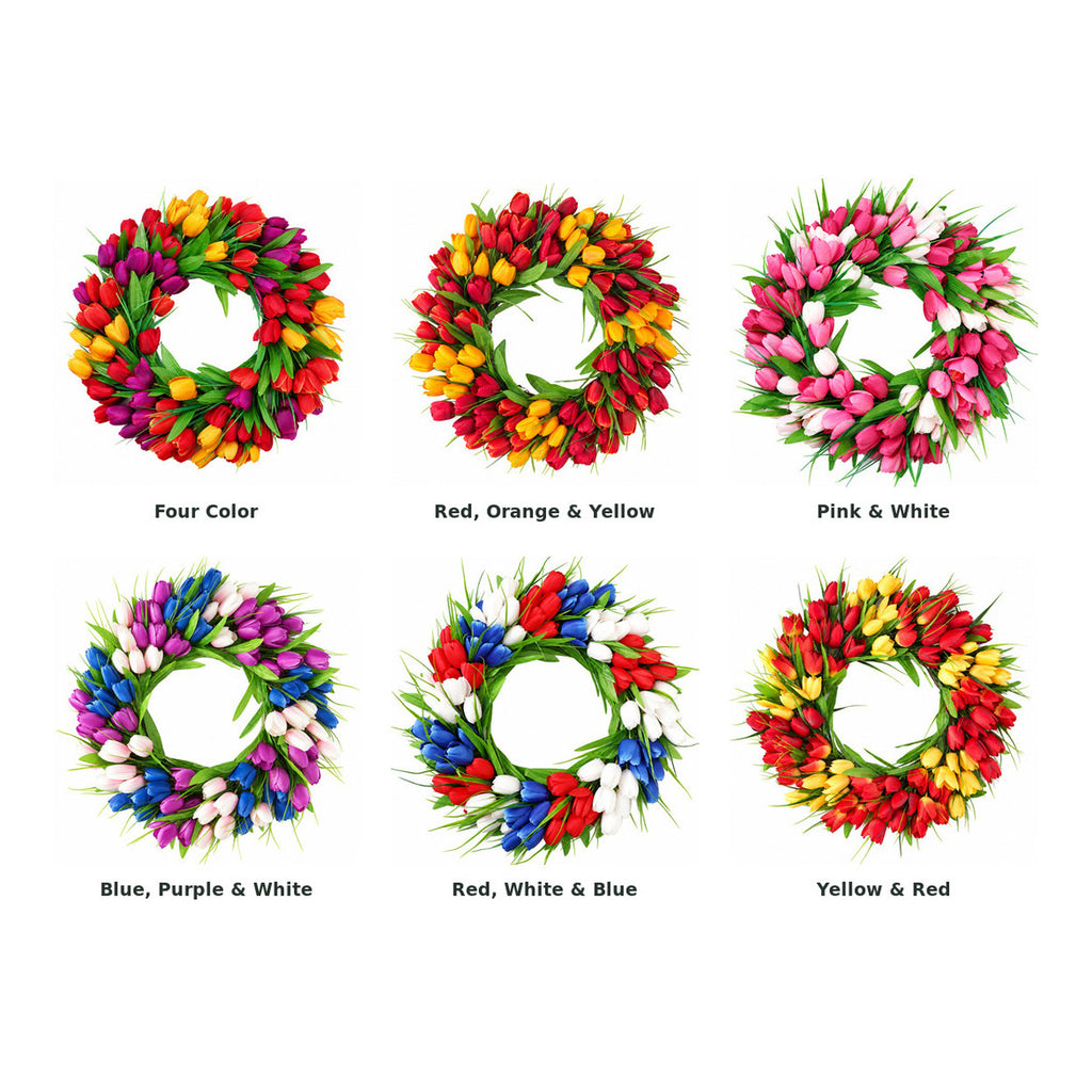 Colorful Tulip Spring Wreath Collection