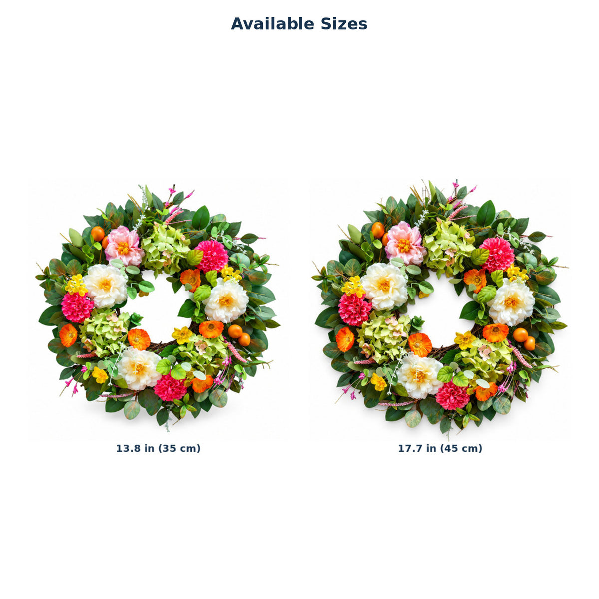 Peony, Hydrangea & Eucalyptus Spring Wreath Collection