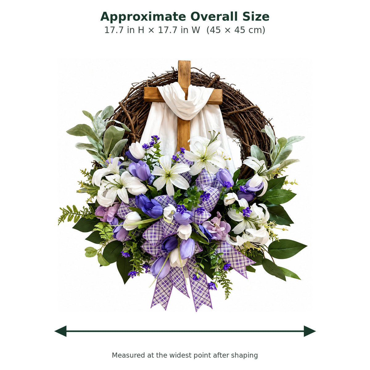 Purple & White Easter Cross Wreath