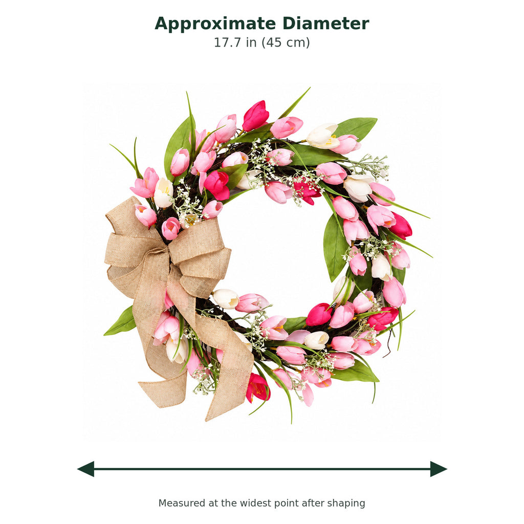 Pink & White Tulip Spring Wreath