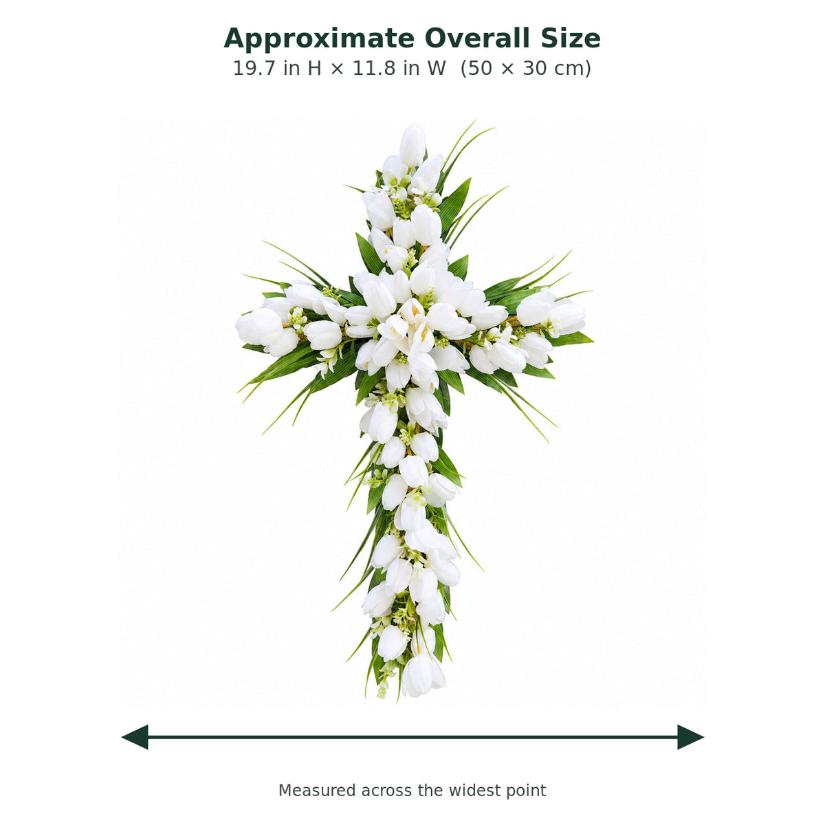 White Tulip Easter Cross Wreath