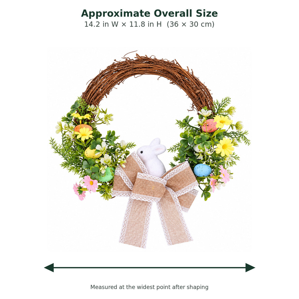 Easter Bunny & Wildflower Grapevine Wreath