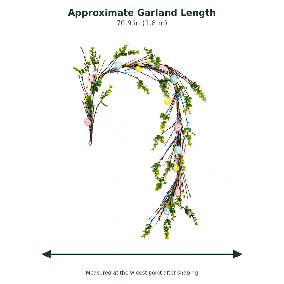 Pastel Easter Egg & Eucalyptus Twig Garland