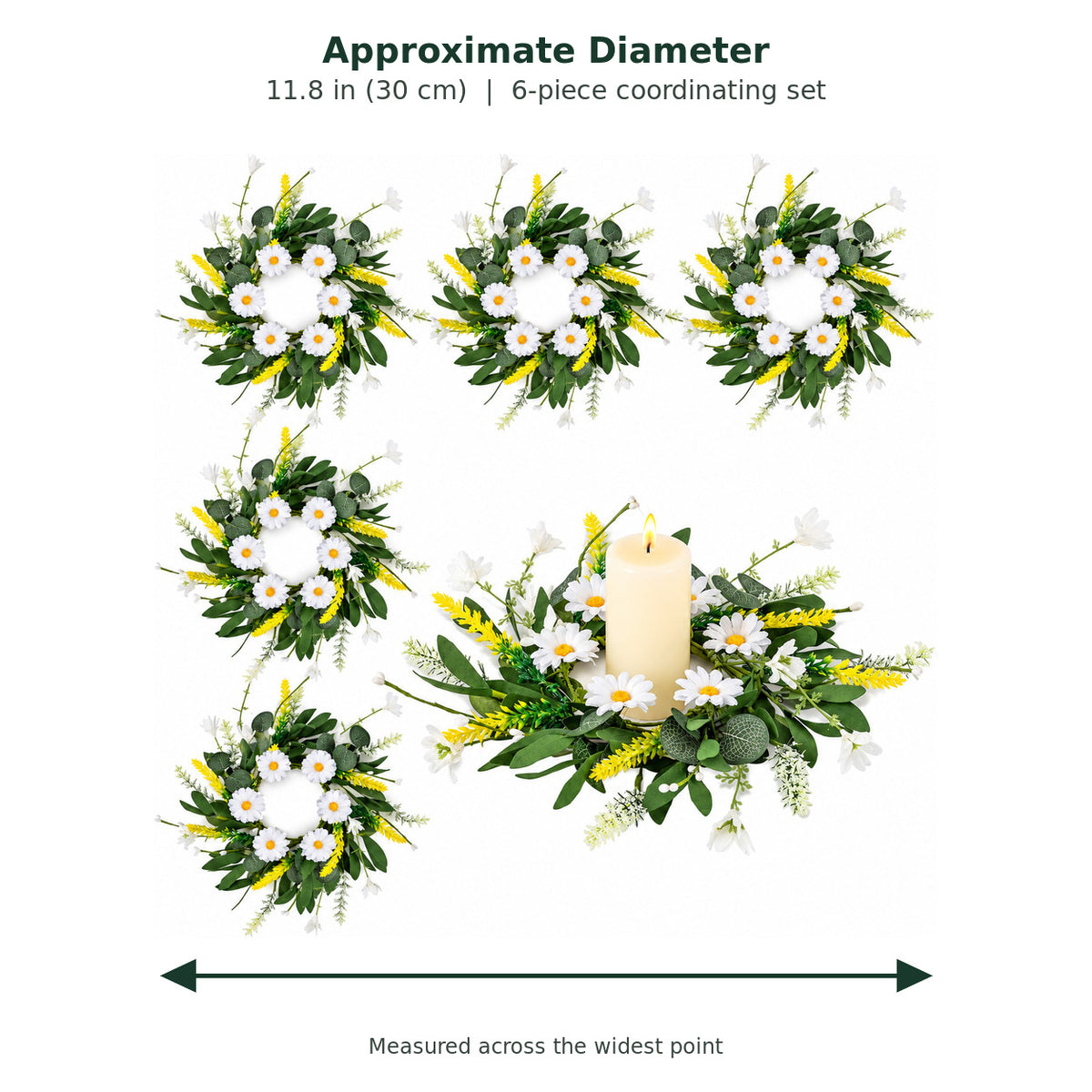 Spring Floral Candle Ring Wreath Collection