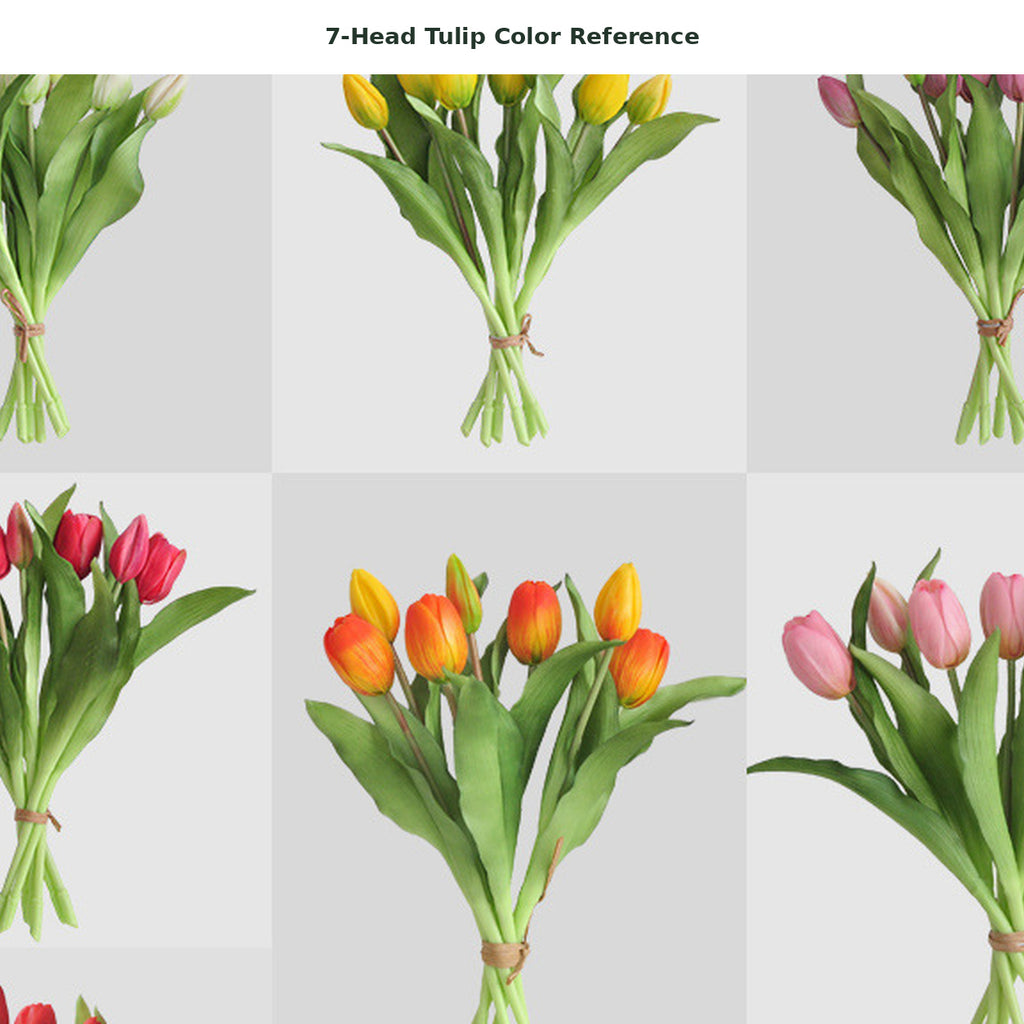 EVERIVELLE Seven-Head Soft-Touch Artificial Tulip Bouquet