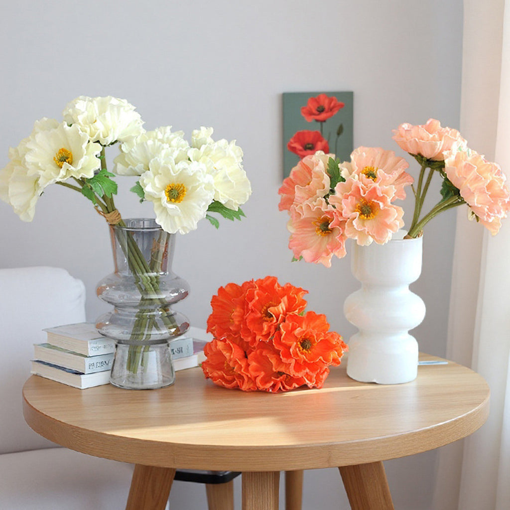 EVERIVELLE Five-Stem Artificial Poppy Bouquet