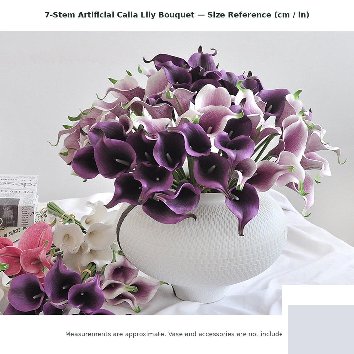 EVERIVELLE Seven-Stem Artificial Calla Lily Bouquet