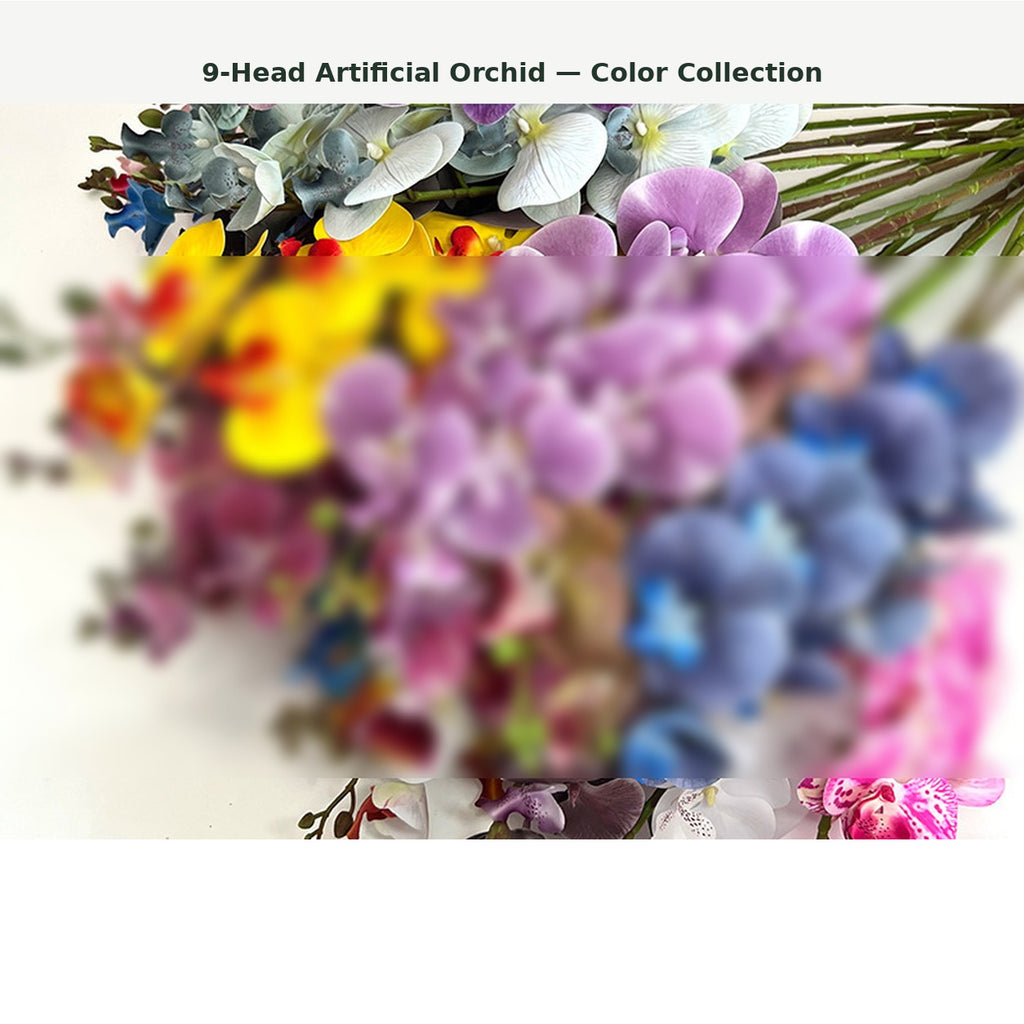 EVERIVELLE Nine-Head Artificial Phalaenopsis Orchid Stem