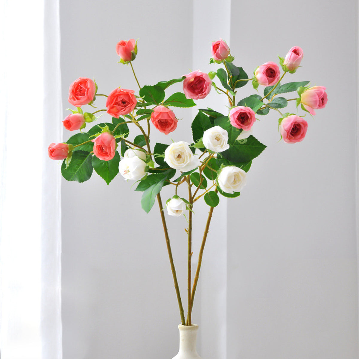 EVERIVELLE Seven-Head Mini Artificial Lotus Rose Stem