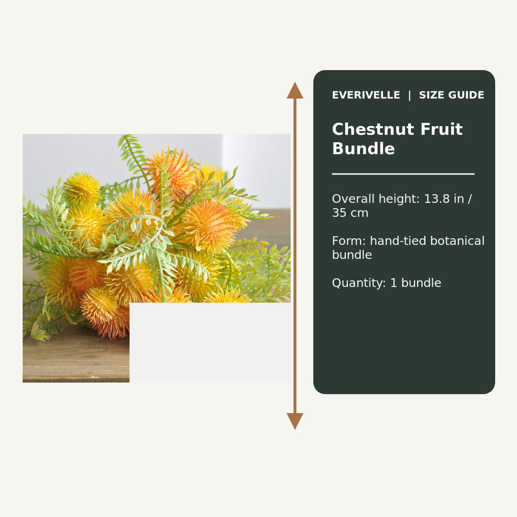 EVERIVELLE Artificial Chestnut Fruit & Botanical Bundle