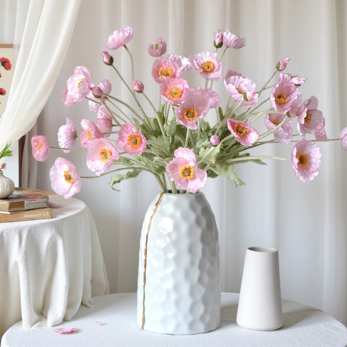 EVERIVELLE Artificial Poppy Flower Stem