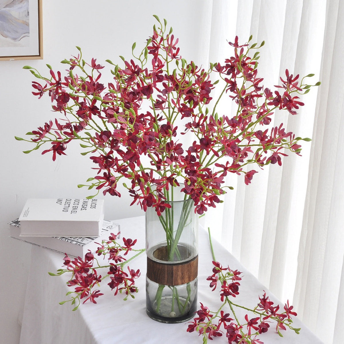 EVERIVELLE Artificial Vanda Orchid Spray