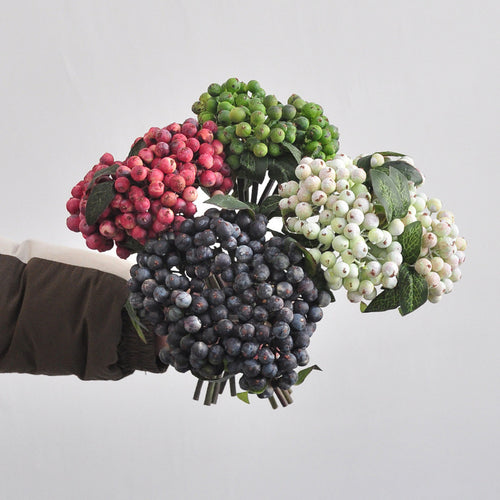 EVERIVELLE 11-Inch Five-Stem Artificial Berry Bouquet