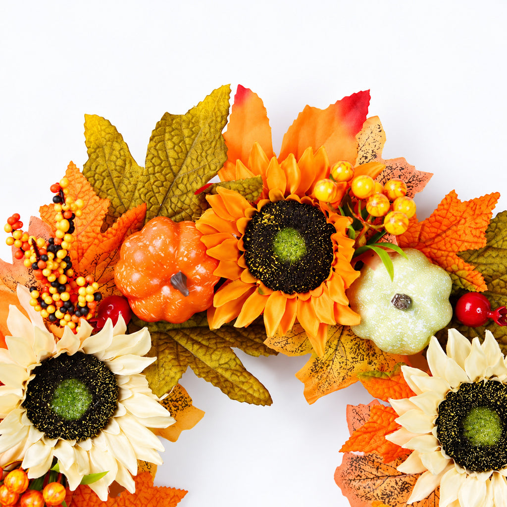 Harvest Sunflower & Pumpkin Wreath