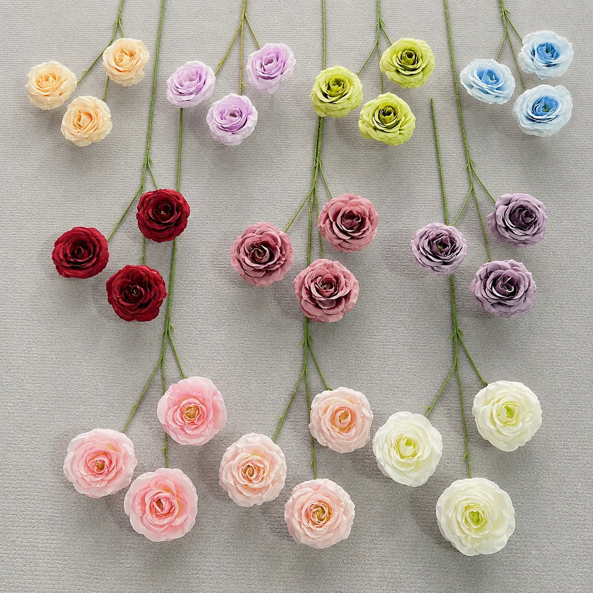 EVERIVELLE Three-Head Artificial Spray Rose Stem