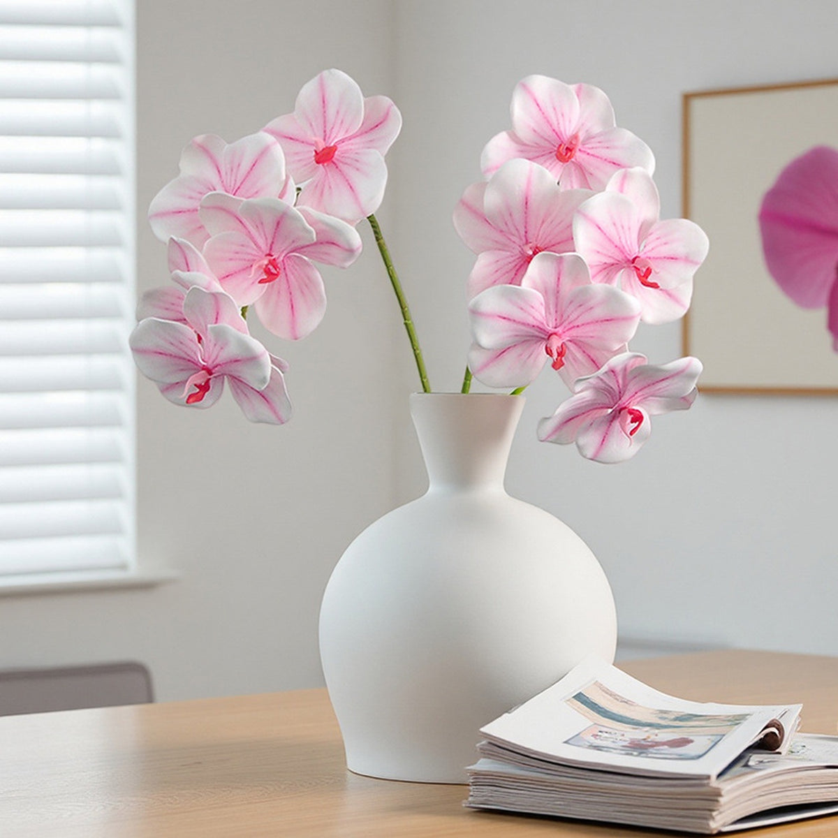 EVERIVELLE 3D Artificial Phalaenopsis Orchid Stem