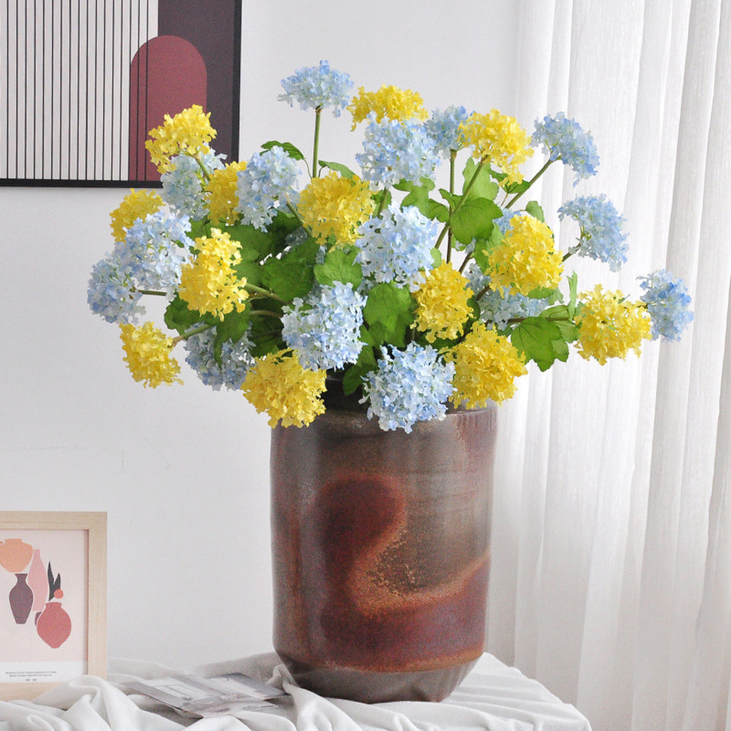 EVERIVELLE 26.4-Inch Three-Head Artificial Snowball Hydrangea Spray