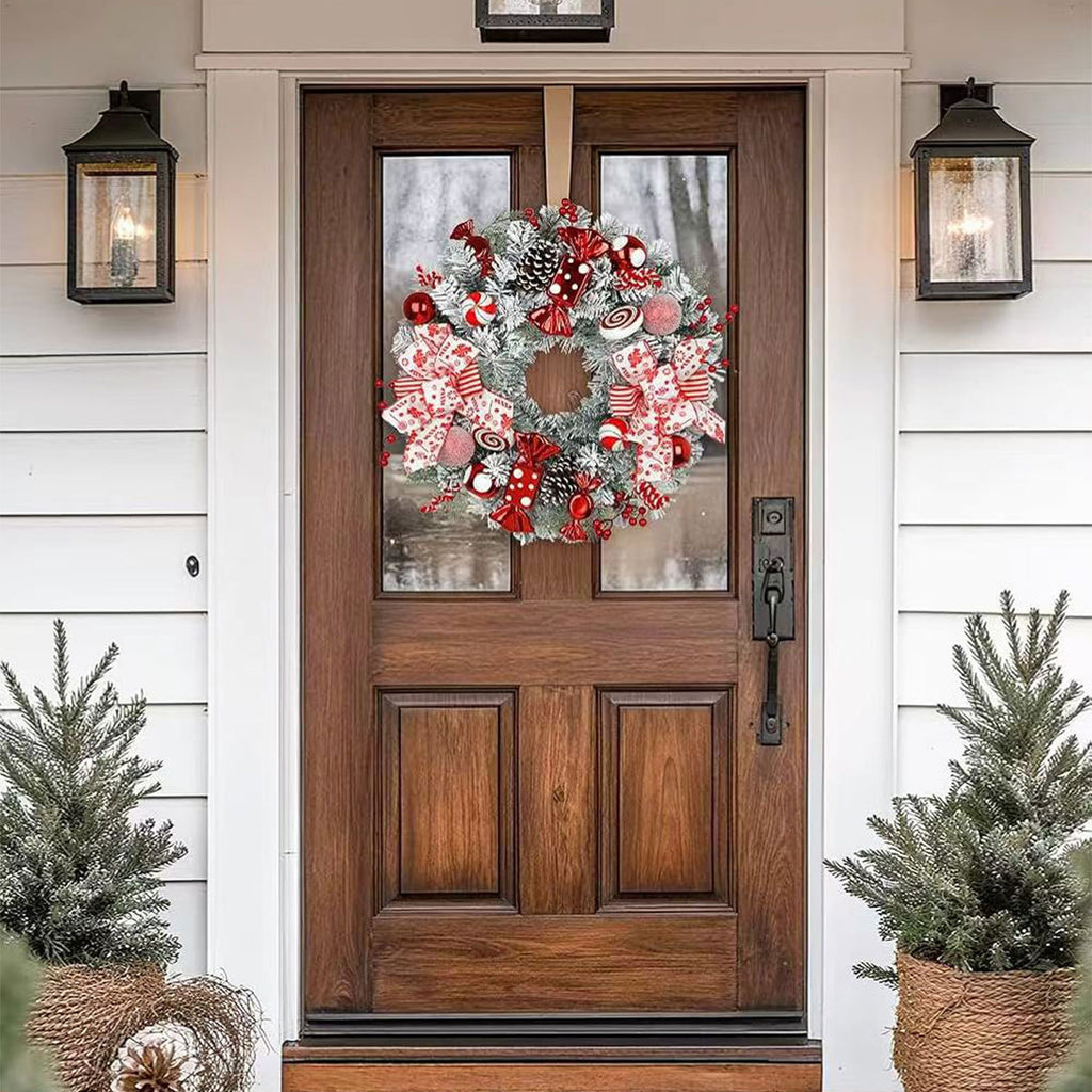 Frosted Christmas Candy Wreath