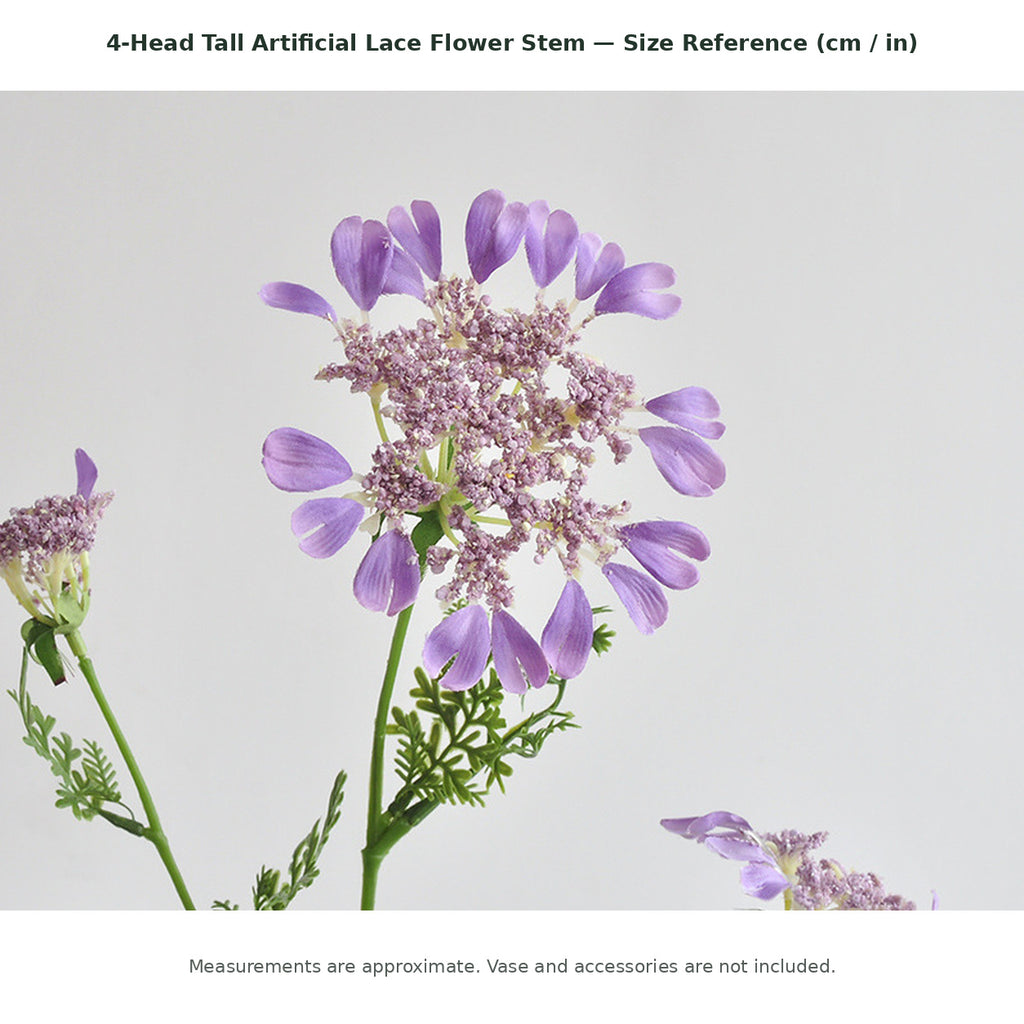 EVERIVELLE Four-Head Tall Artificial Lace Flower Stem