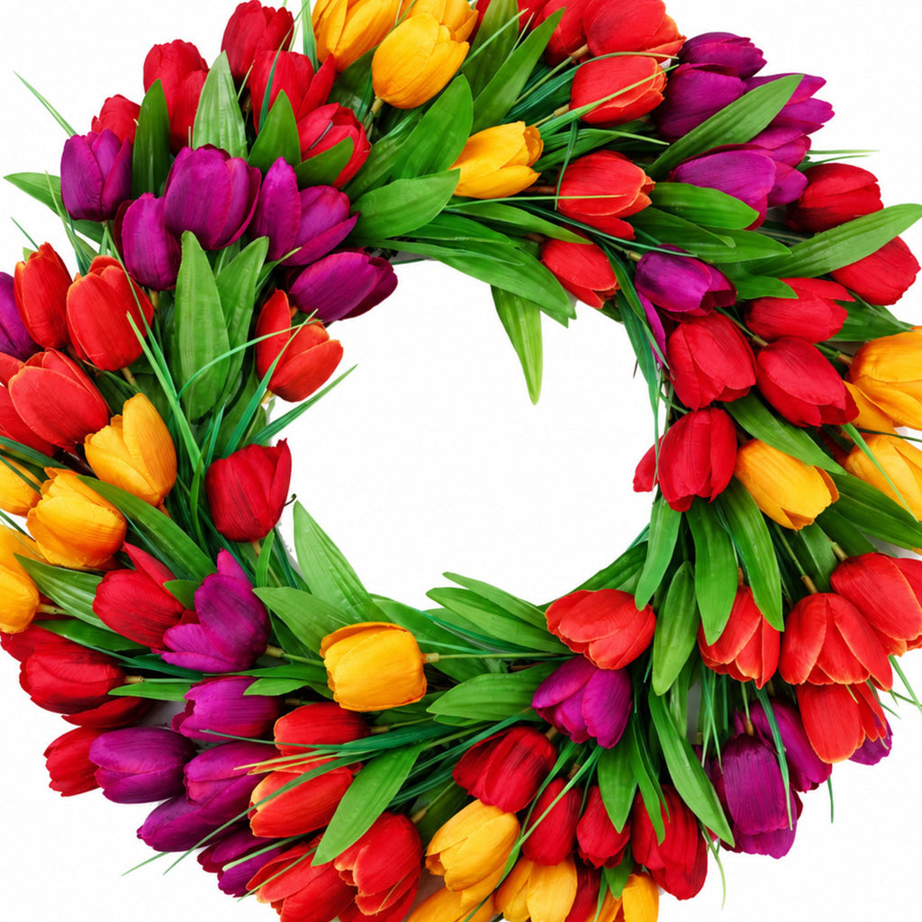 Colorful Tulip Spring Wreath Collection