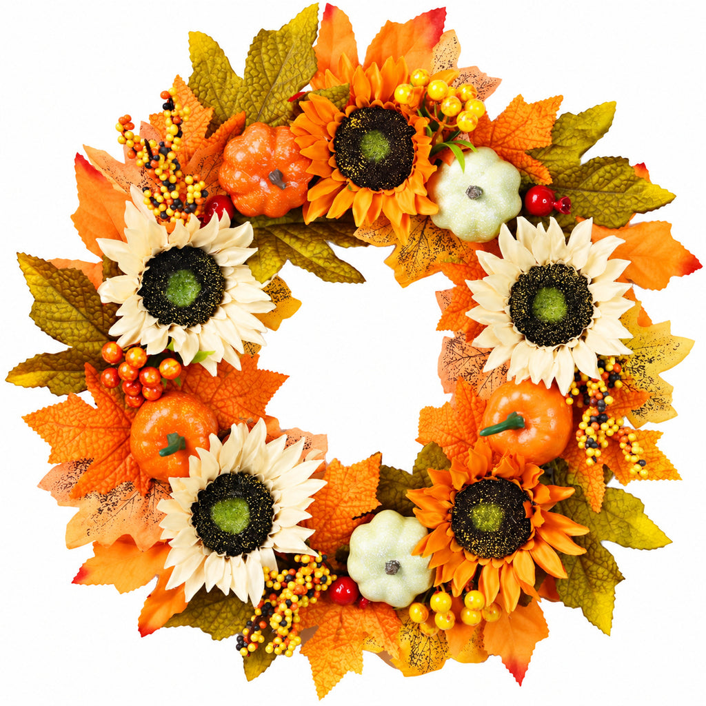 Harvest Sunflower & Pumpkin Wreath