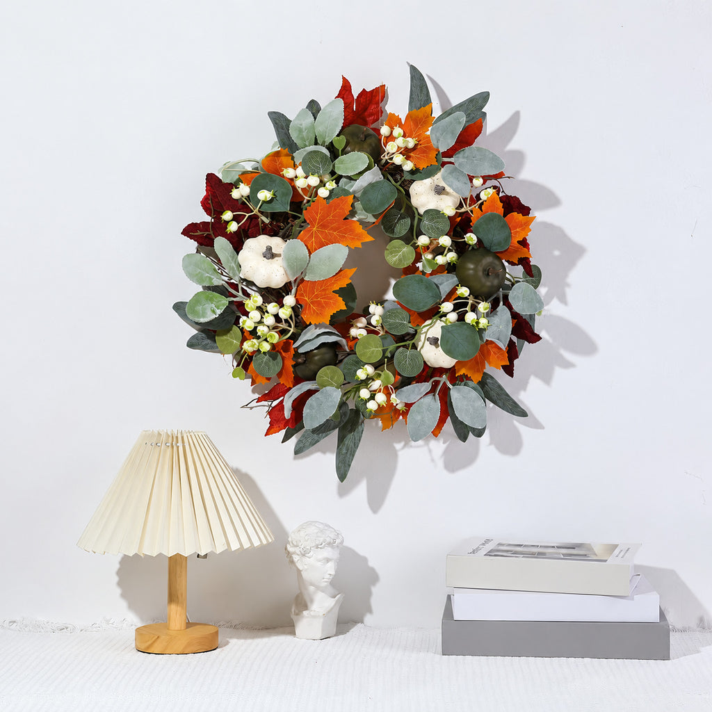 White Pumpkin & Eucalyptus Fall Wreath