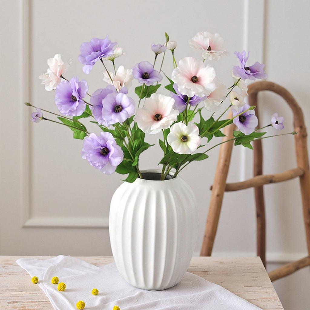 EVERIVELLE 19.3-Inch Three-Head Artificial Butterfly Ranunculus Spray