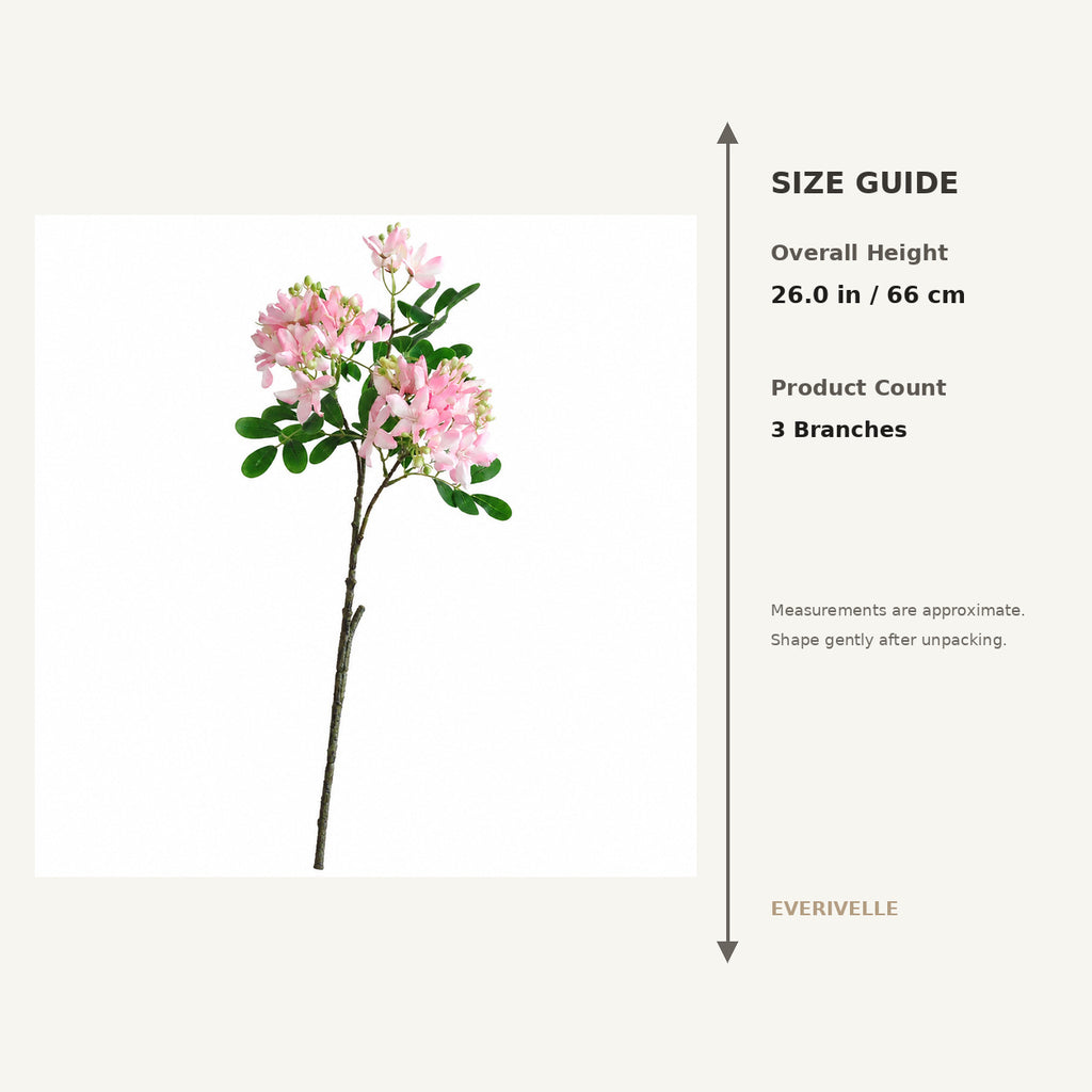 EVERIVELLE 26-Inch Three-Branch Artificial Geranium Blossom Spray