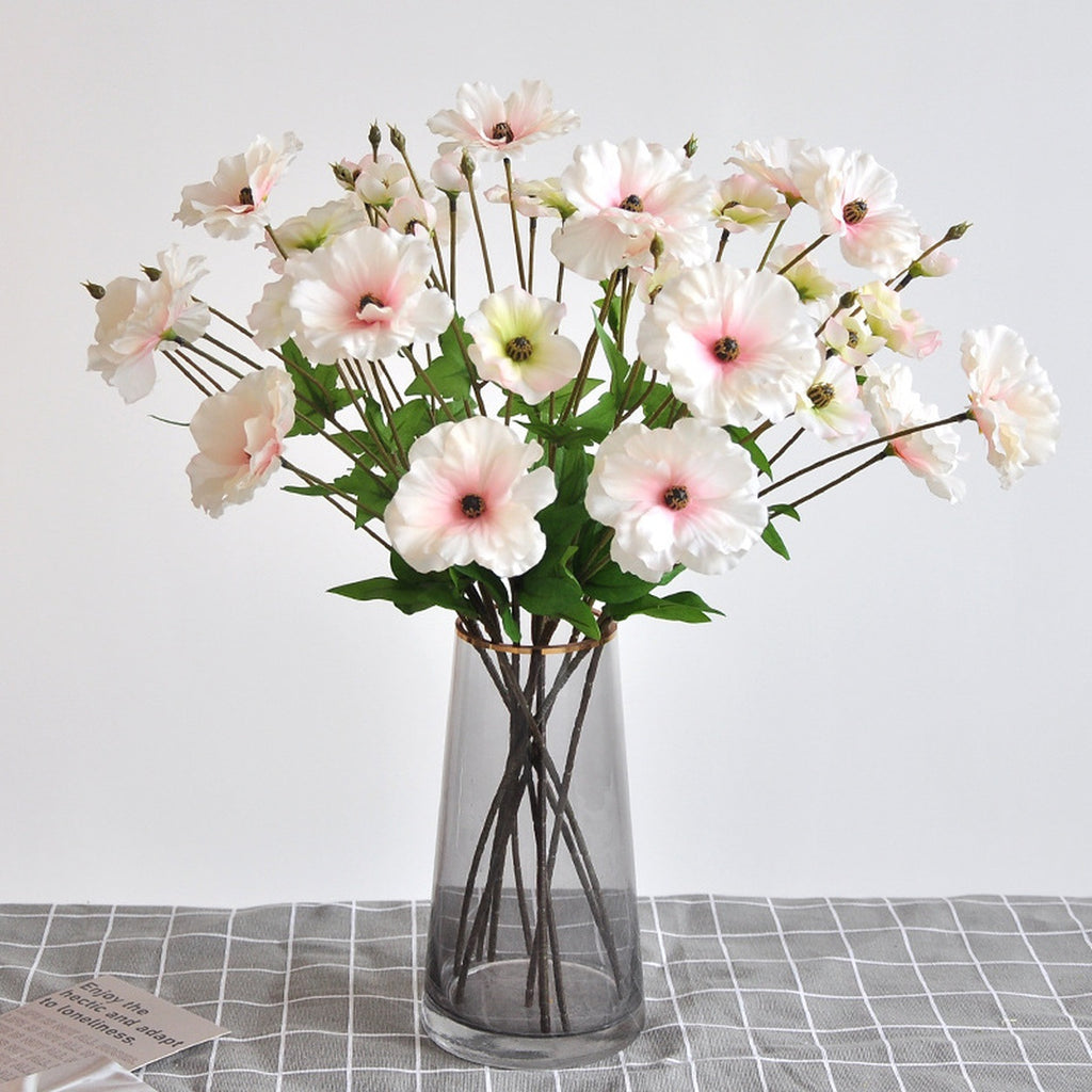 EVERIVELLE Three-Head Artificial Butterfly Ranunculus Stem
