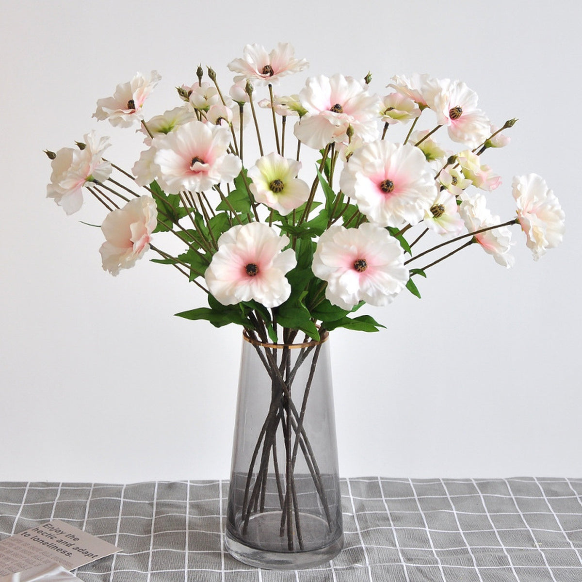 EVERIVELLE Three-Head Artificial Butterfly Ranunculus Stem