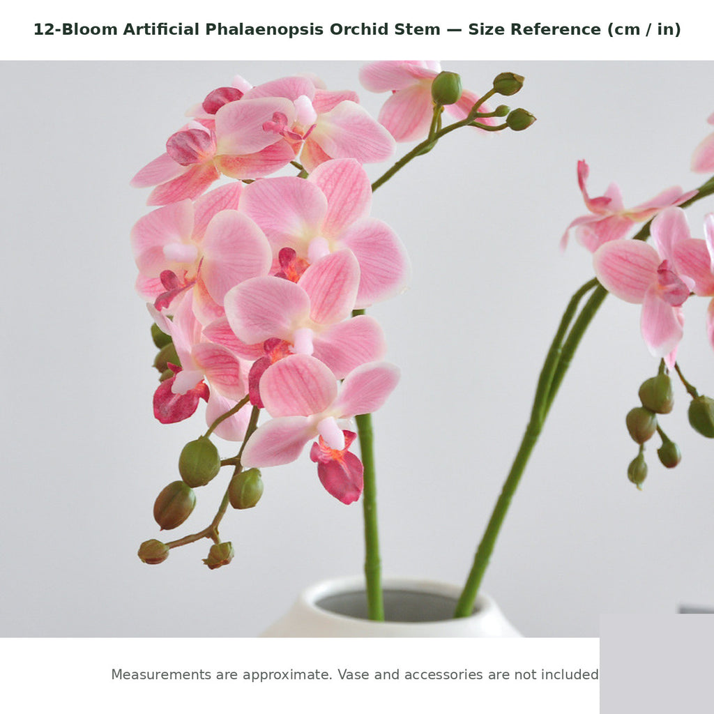 EVERIVELLE 12-Bloom Artificial Phalaenopsis Orchid Stem