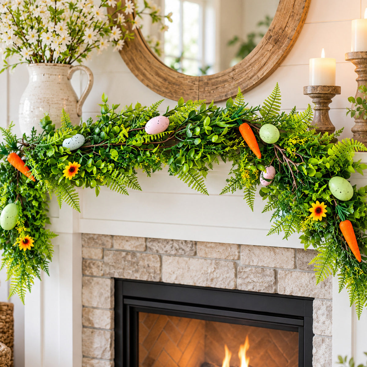 Easter Egg & Carrot Greenery Garland