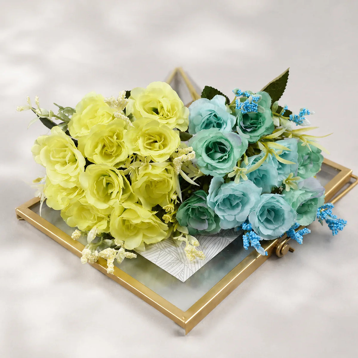 EVERIVELLE 10-Head Mini Artificial Rose Bouquet