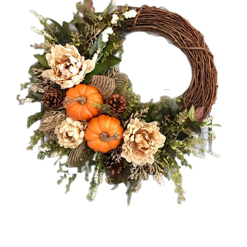 Rustic Pumpkin Grapevine Harvest Wreath
