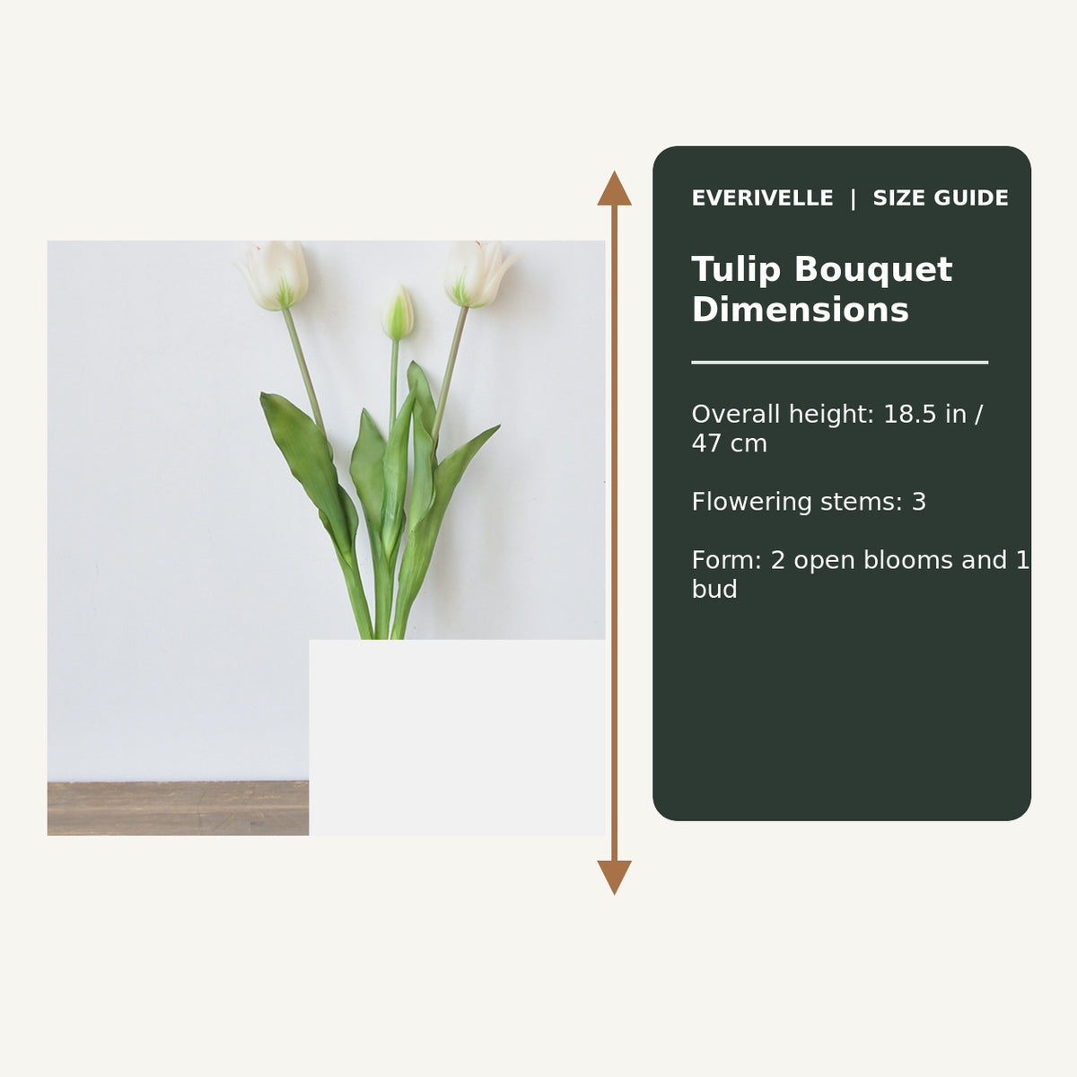 EVERIVELLE Three-Stem Soft-Touch Artificial Tulip Bouquet
