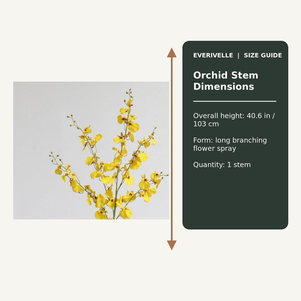 EVERIVELLE Long Artificial Dancing Lady Oncidium Orchid Stem