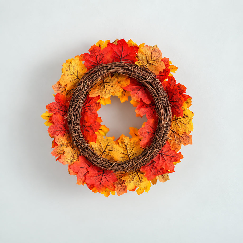 Fall Sunflower, Pumpkin & Maple Leaf Wreath