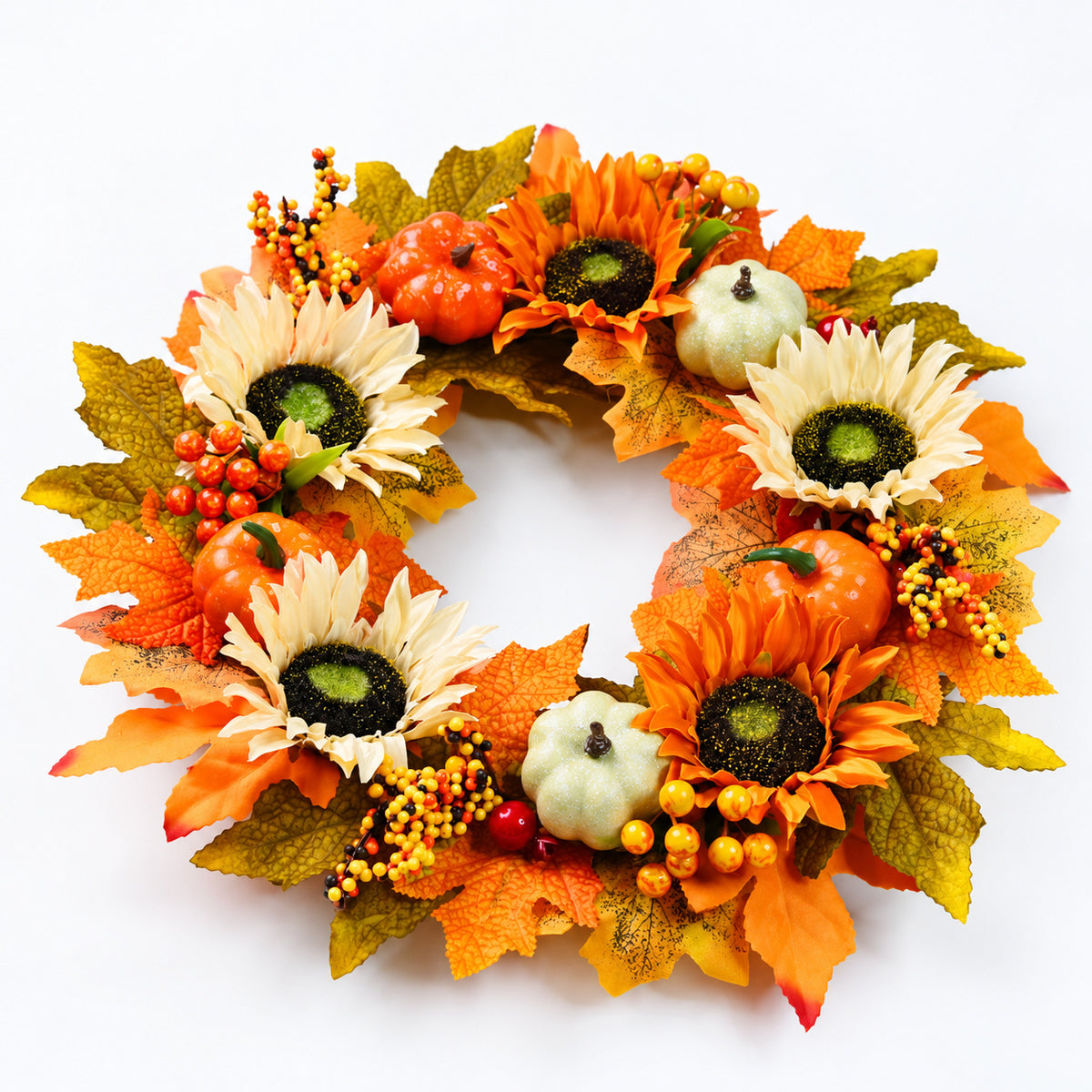 Harvest Sunflower & Pumpkin Wreath