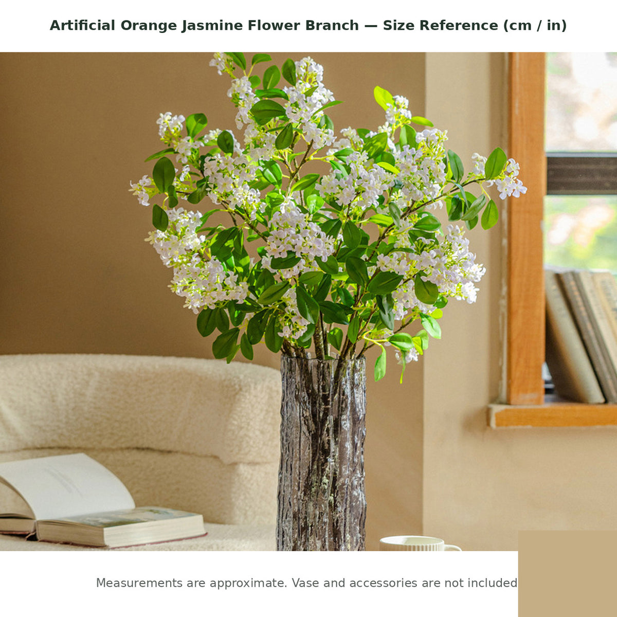 EVERIVELLE Artificial Orange Jasmine Flower Branch