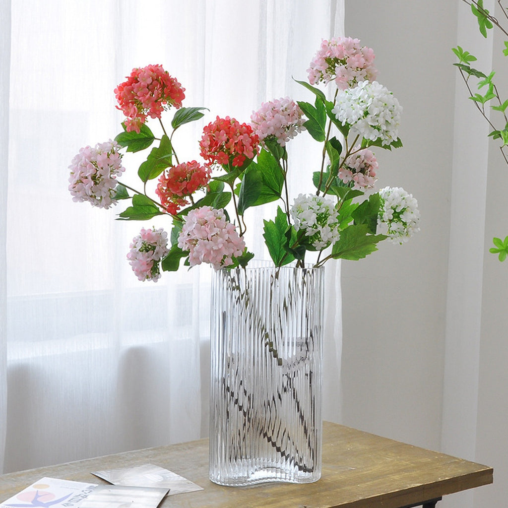 EVERIVELLE Three-Head Artificial Snowball Hydrangea Stem