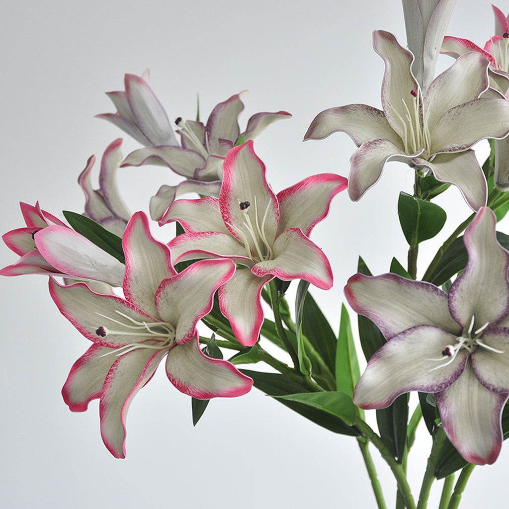 EVERIVELLE Three-Head Painted Artificial Lily Stem