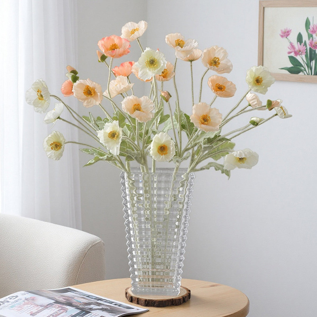 EVERIVELLE Artificial Poppy Flower Stem