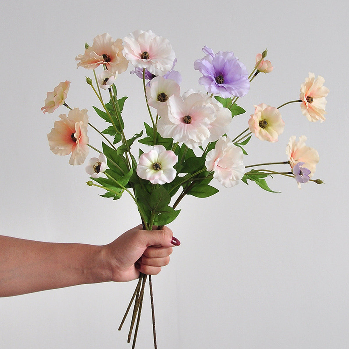 EVERIVELLE 19.3-Inch Three-Head Artificial Butterfly Ranunculus Spray