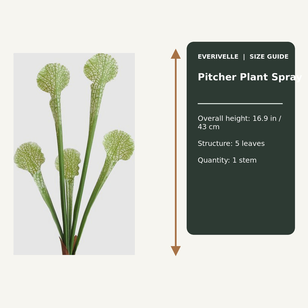 EVERIVELLE Artificial Elephant Ear Leaf & Pitcher Plant Spray