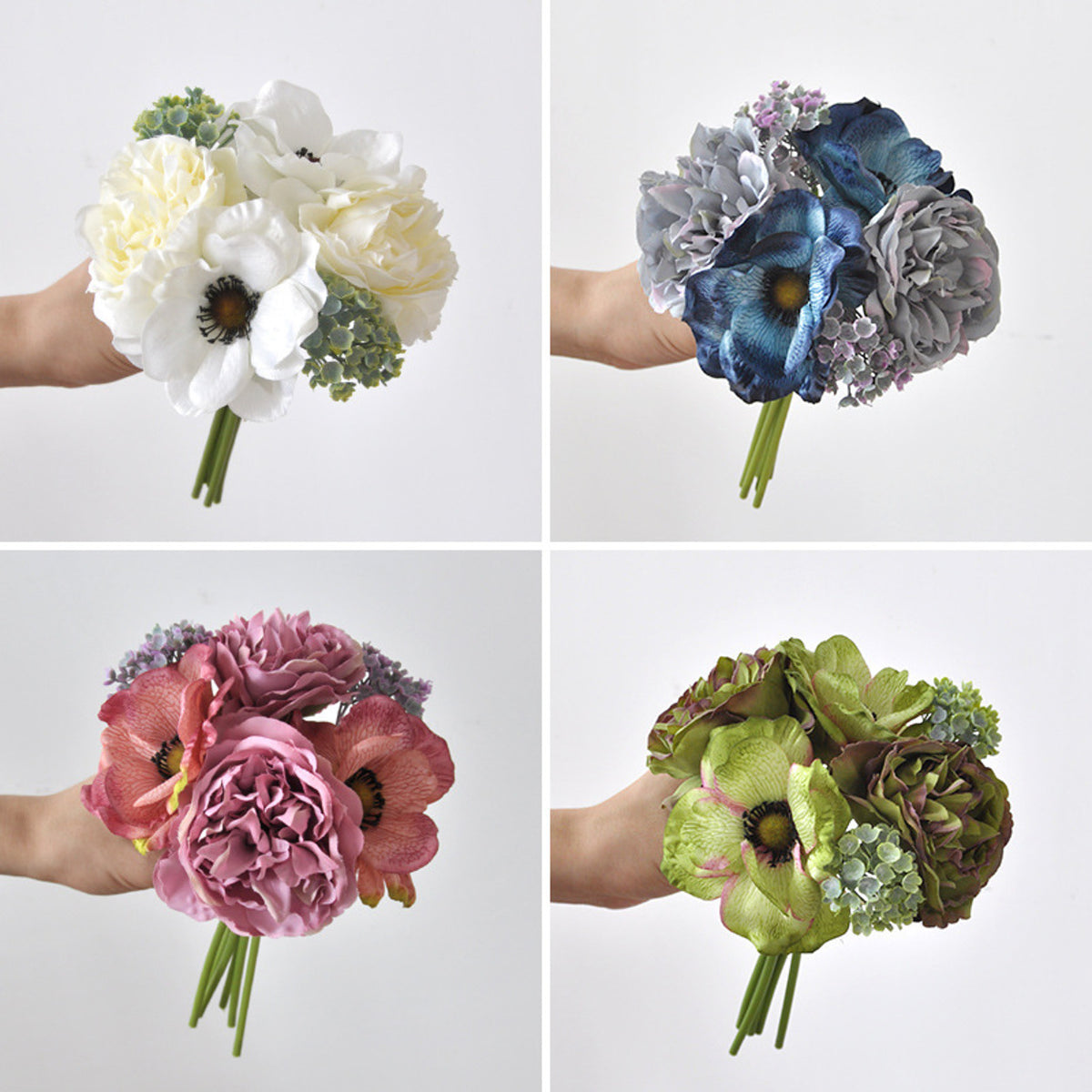 EVERIVELLE Artificial Peony & Anemone Hand-Tied Bouquet