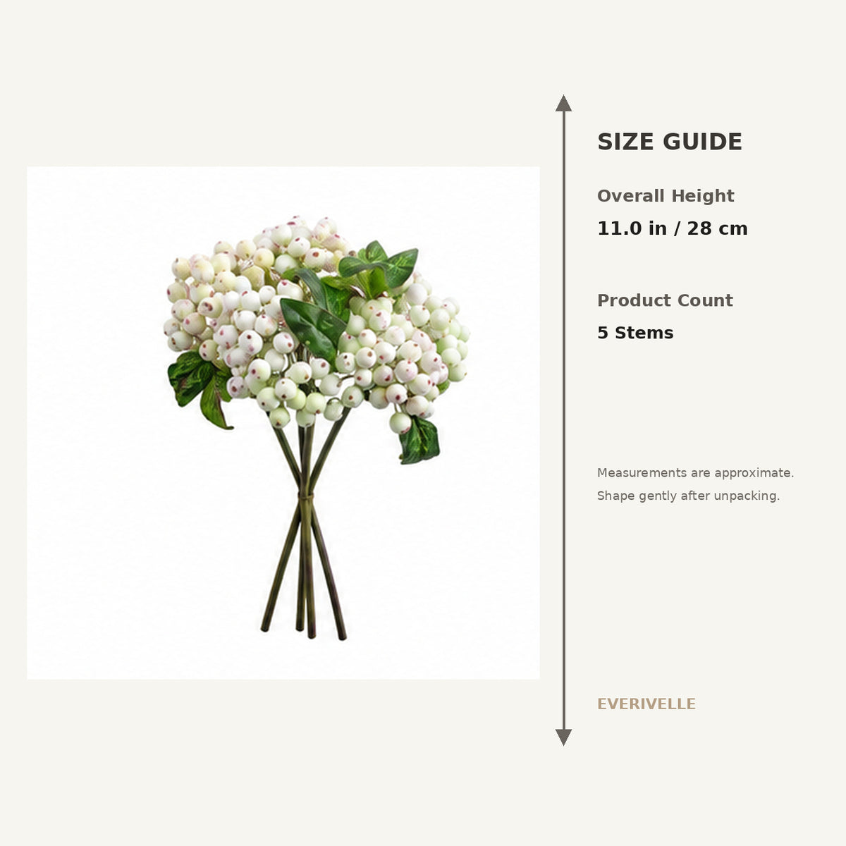 EVERIVELLE 11-Inch Five-Stem Artificial Berry Bouquet