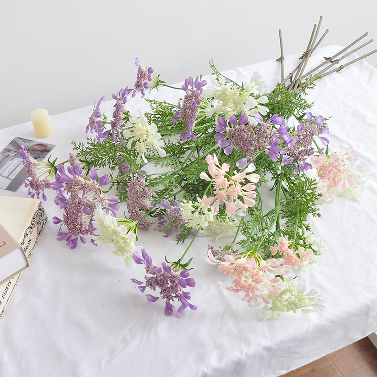 EVERIVELLE Four-Head Tall Artificial Lace Flower Stem